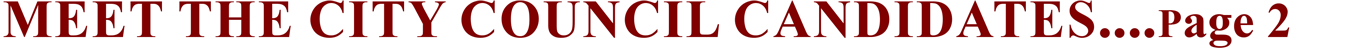 MEET THE CITY COUNCIL CANDIDATES....Page 2