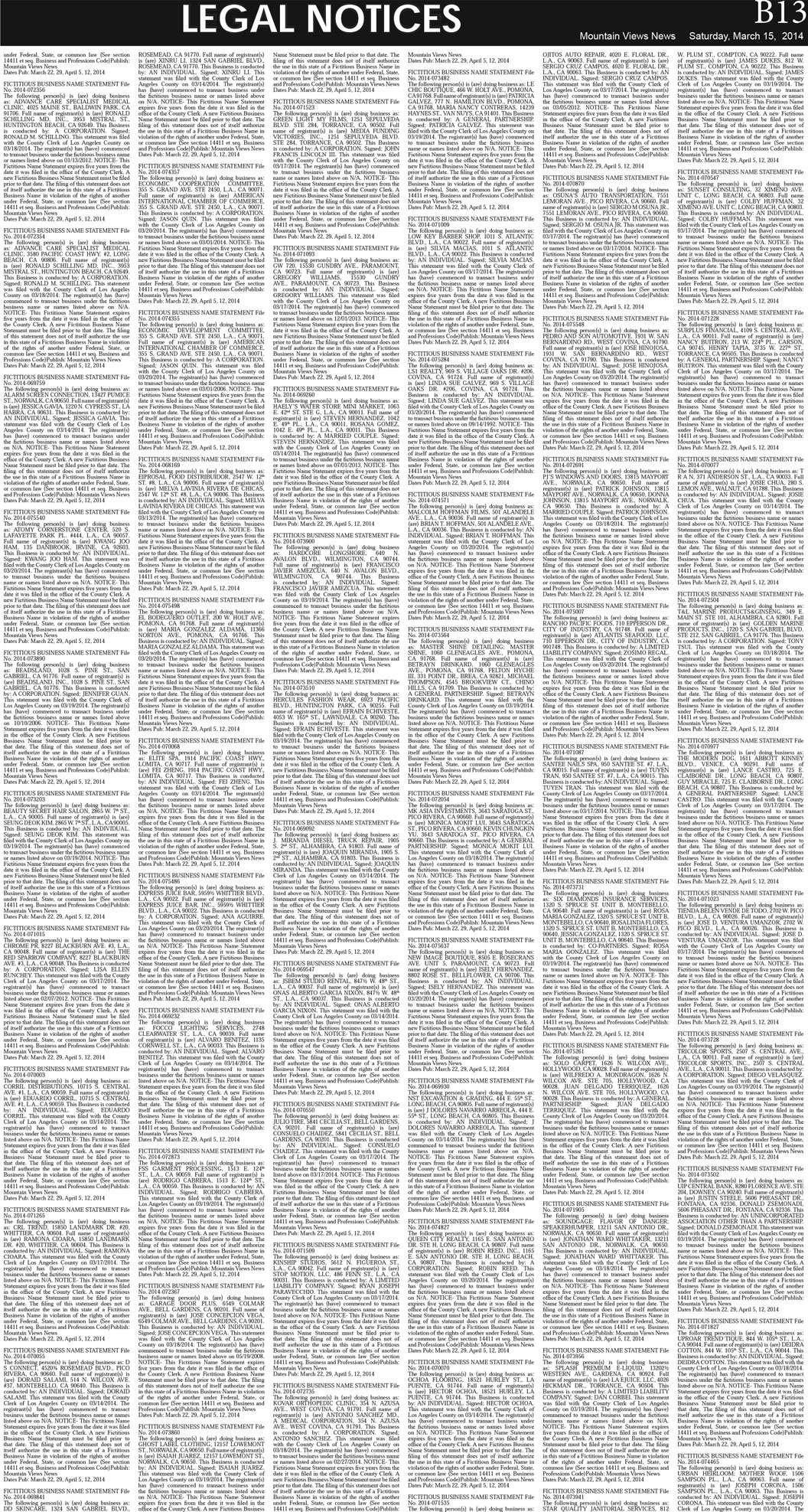 MVNews this week:  Page B:13