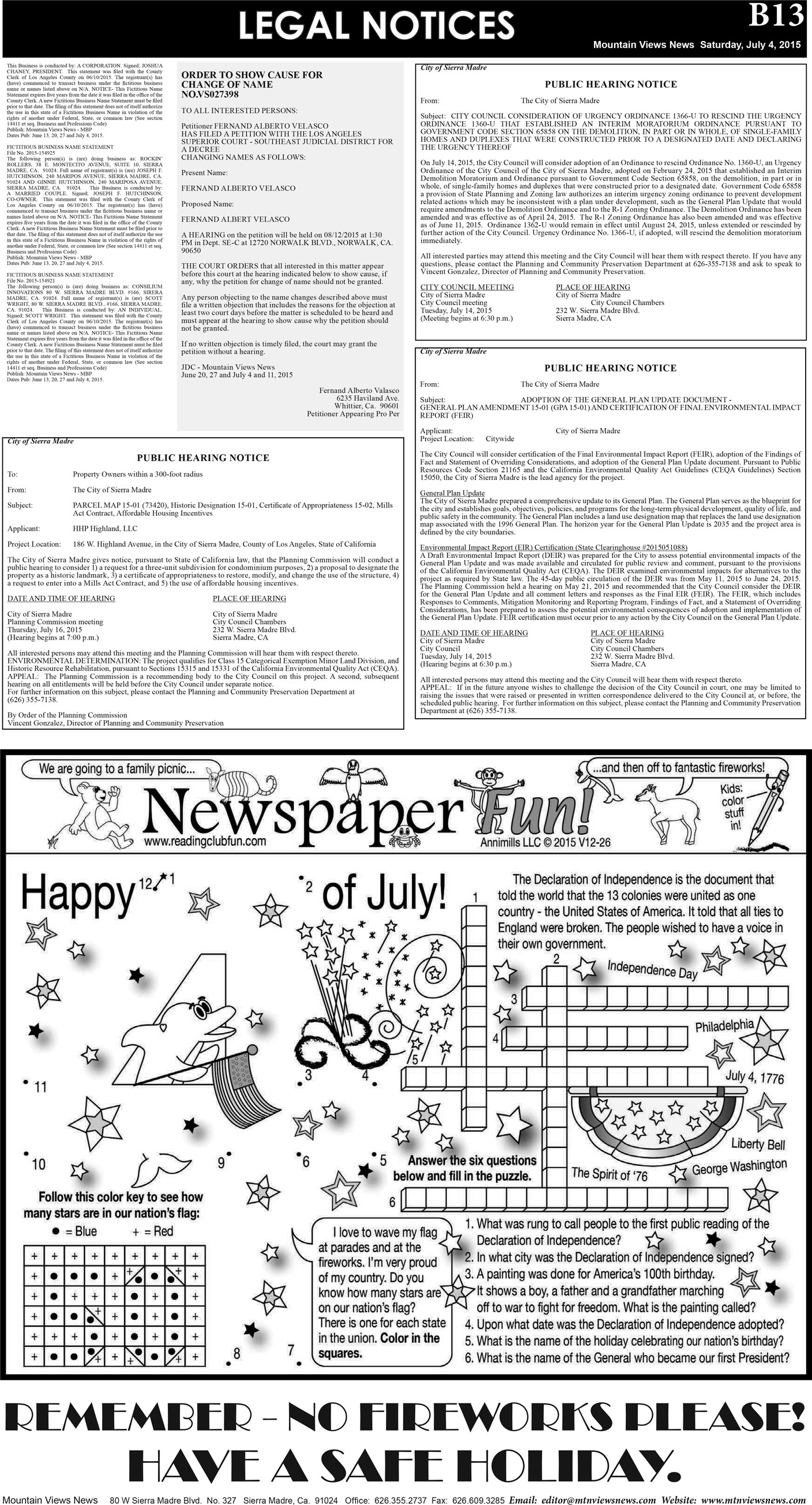 MVNews this week:  Page B:13