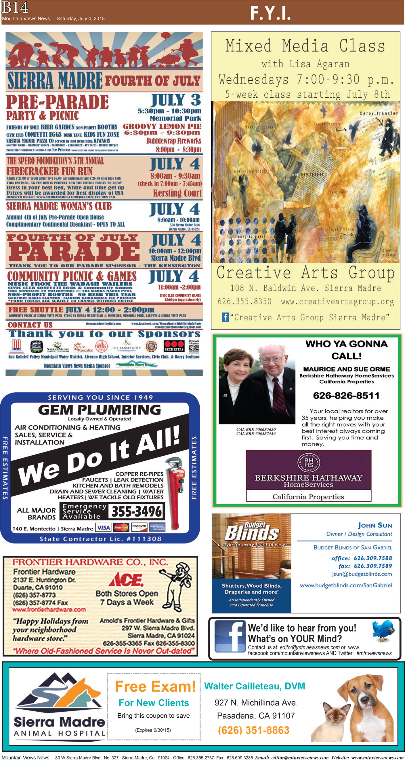 MVNews this week:  Page B:14