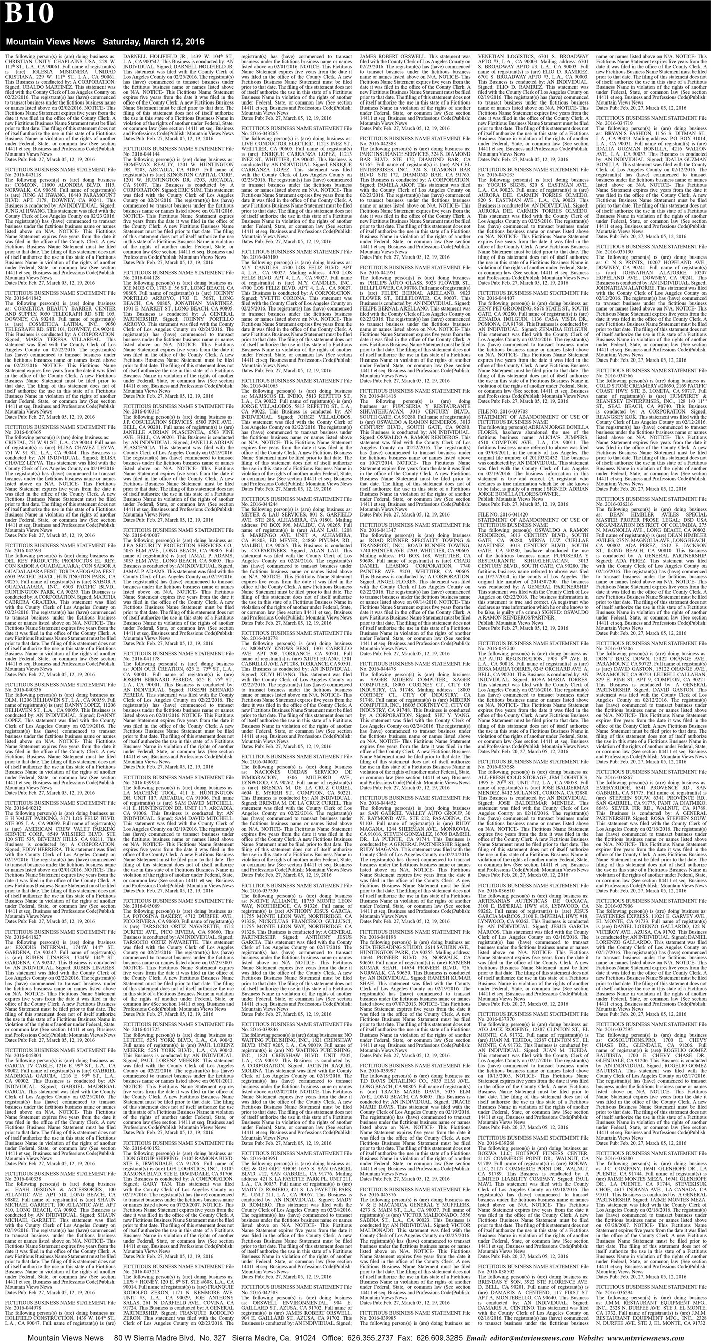 MVNews this week:  Page B:10